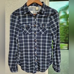 Women’s Blue‎ Plaid Light Flannel Top